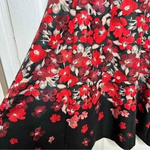 Jacob Sheath  Dress Sleeveless Floral Black/Red/White Size Medium - Picture 5 of 16